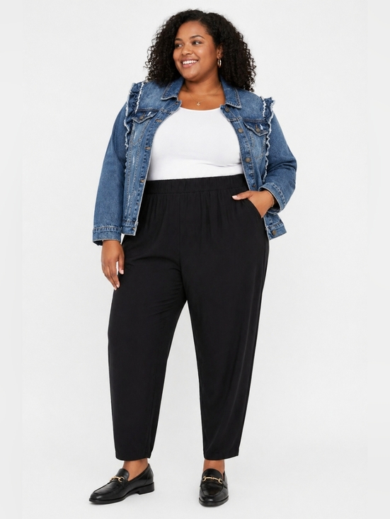 ASOS Curve Pants - ASOS Plus Size Black Pull-On Tapered Pants Size 24